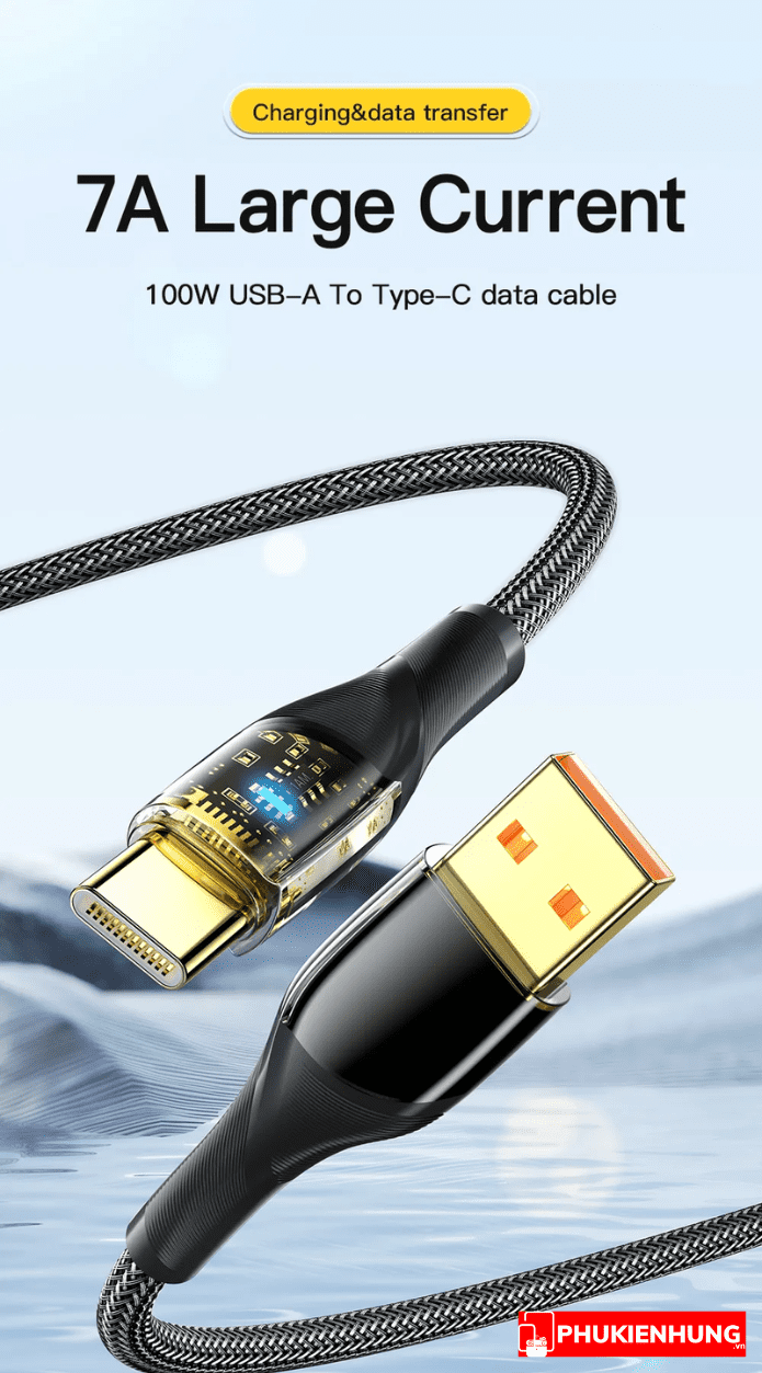 Dây cáp sạc nhanh Essager USB Type-C 7A 100W